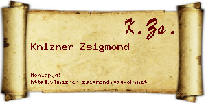 Knizner Zsigmond névjegykártya